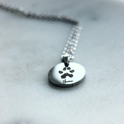 Custom Line Drawing Dog Necklace – Engraved Pet Portrait Jewelry